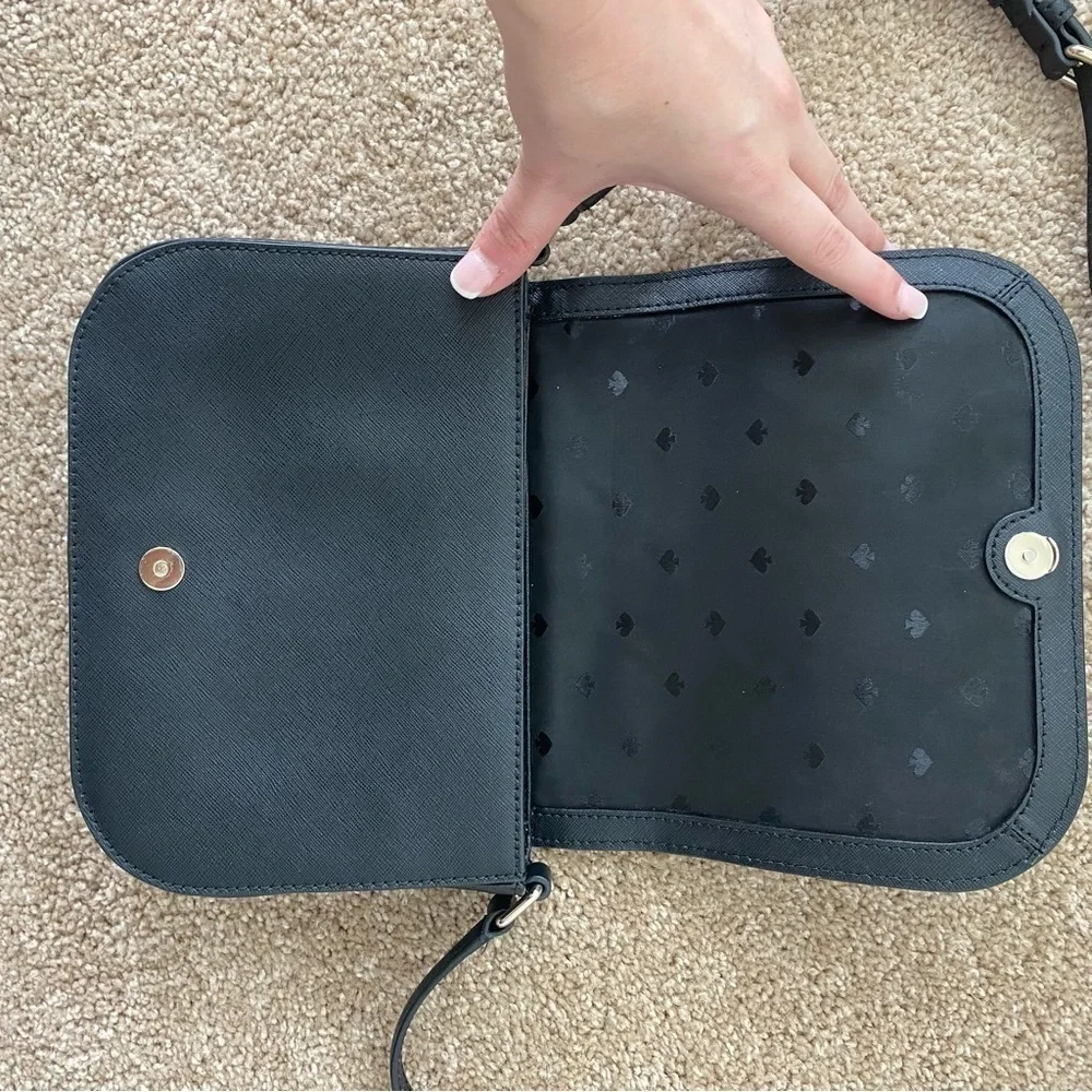 kate spade | Nadine Leather Crossbody Bag Black
